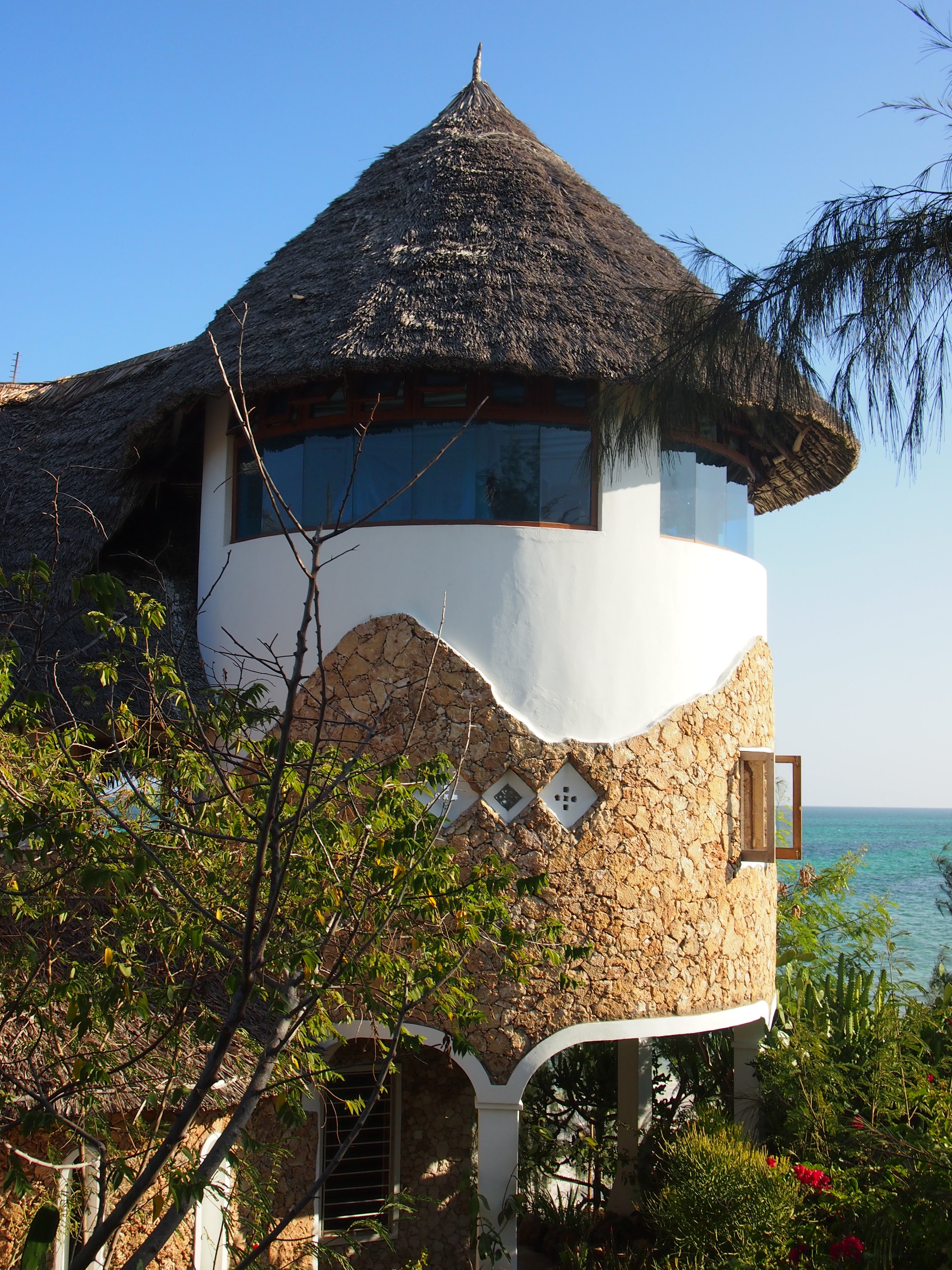 Beachfront dining setup